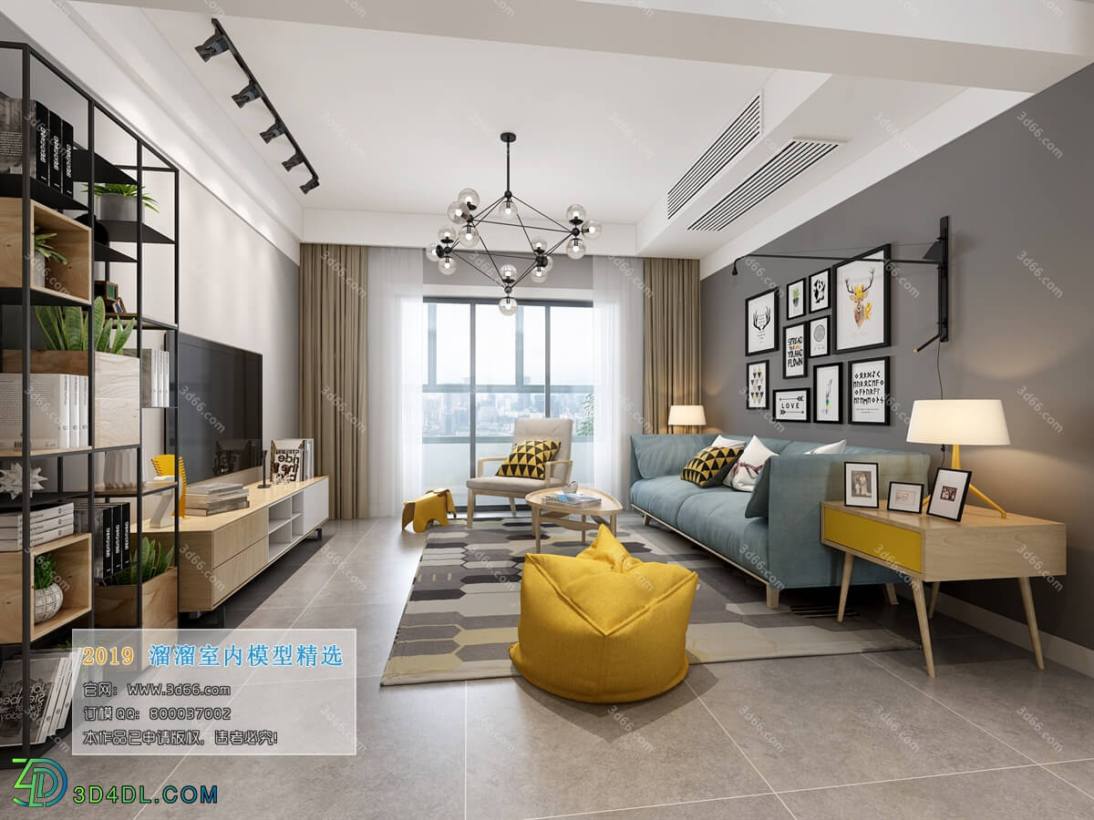 3D66 2019 Livingroom Nordic style (M030)