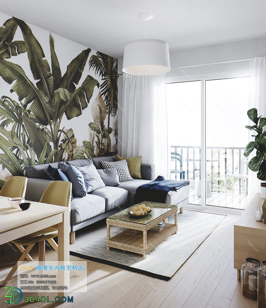 3D66 2019 Livingroom Nordic style (M031)