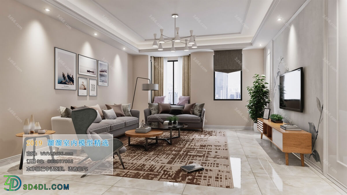 3D66 2019 Livingroom Nordic style (M037)