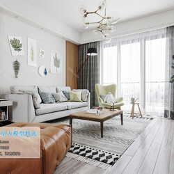 3D66 2019 Livingroom Nordic style (M038) 