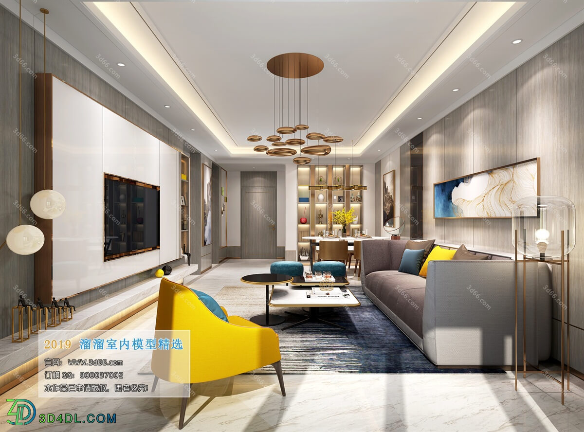 3D66 2019 Livingroom Postmodern style (B004)