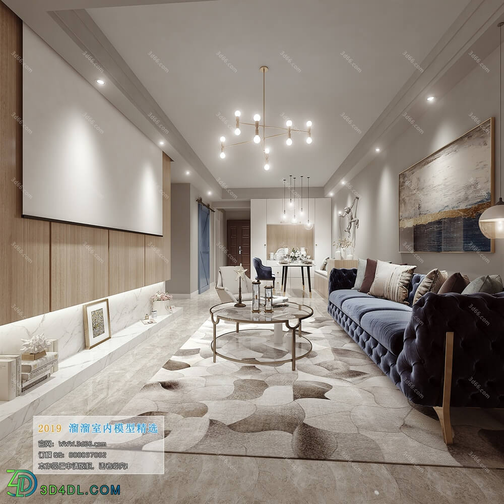 3D66 2019 Livingroom Postmodern style (B007)