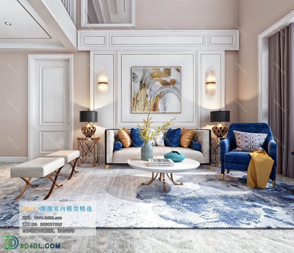 3D66 2019 Livingroom Postmodern style (B008)