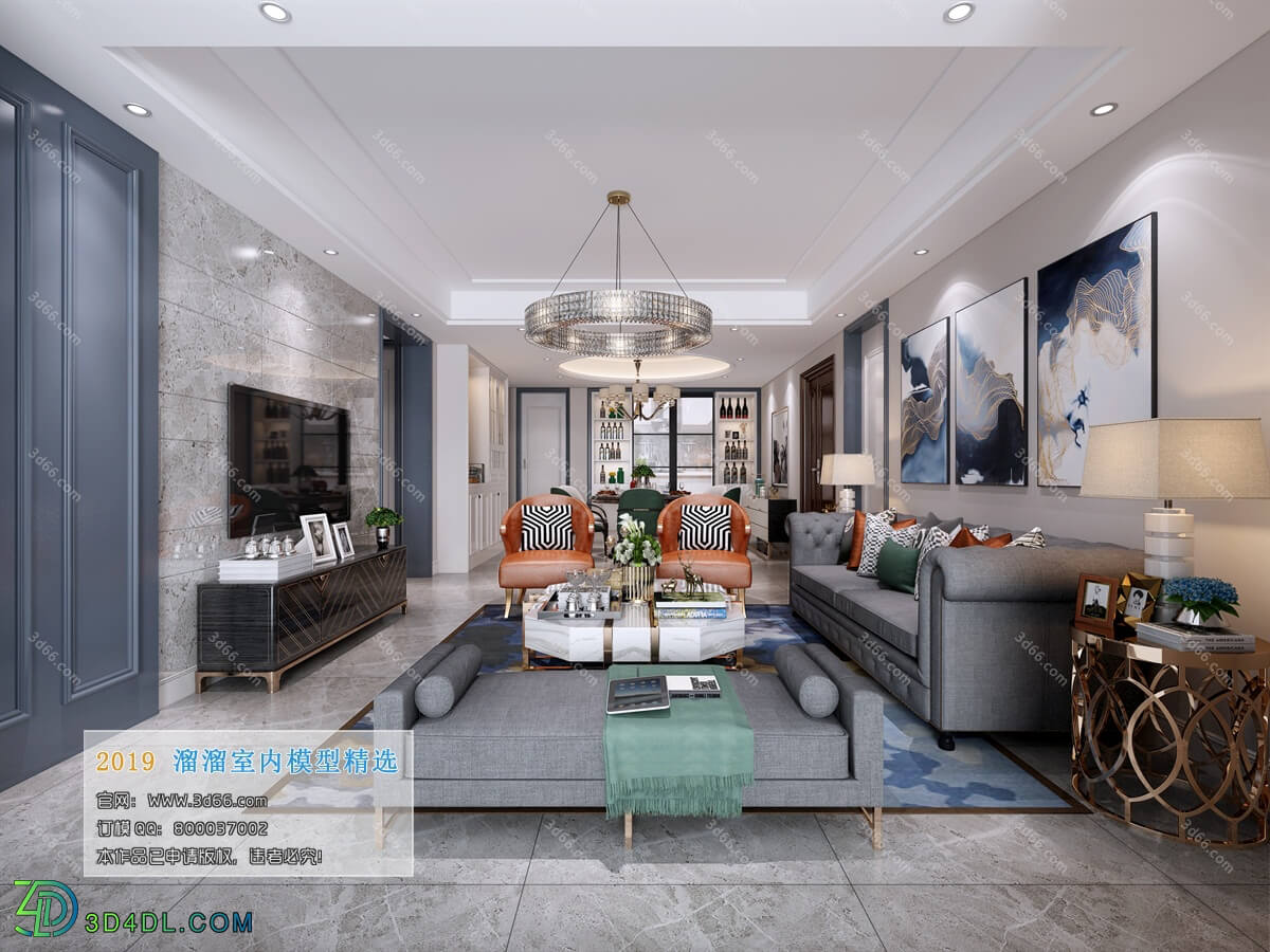 3D66 2019 Livingroom Postmodern style (B009)