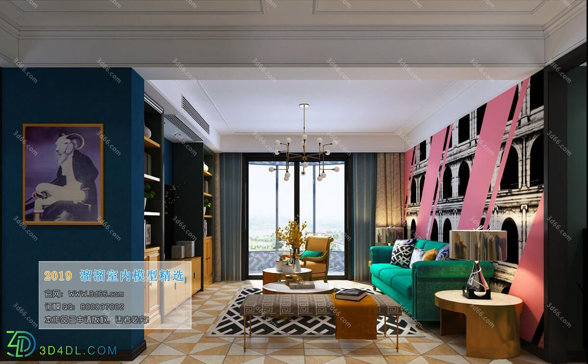 3D66 2019 Livingroom Postmodern style (B017)