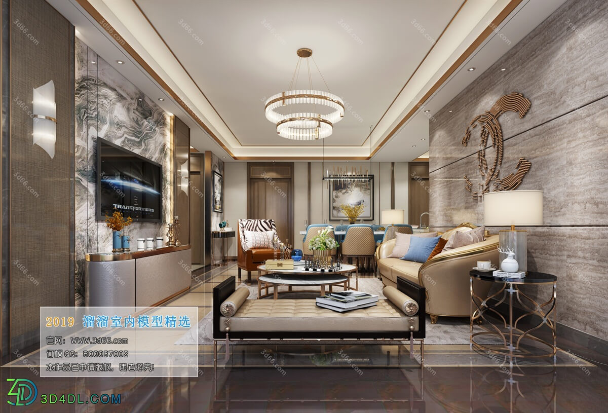 3D66 2019 Livingroom Postmodern style (B026)
