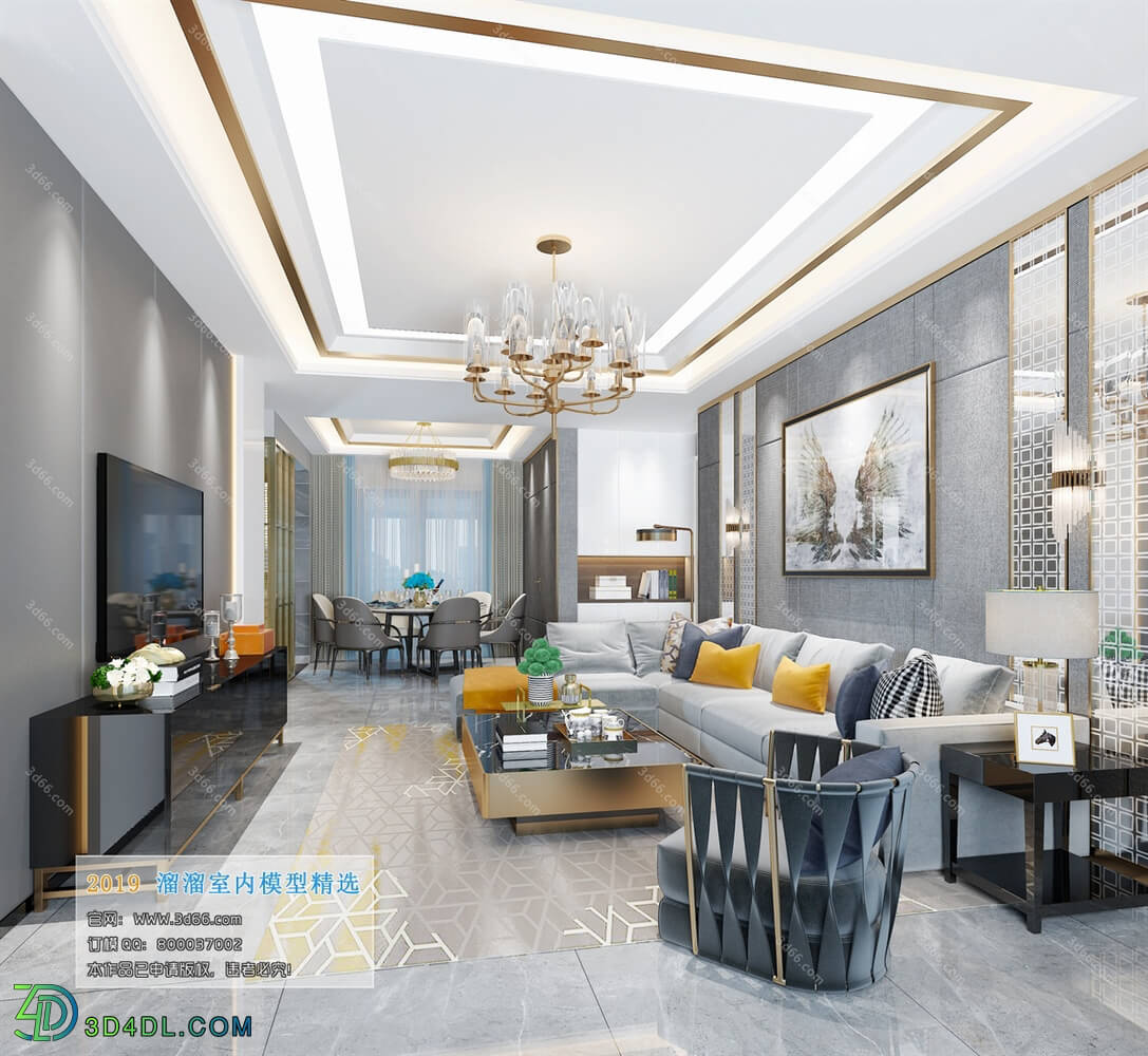 3D66 2019 Livingroom Postmodern style (B027)