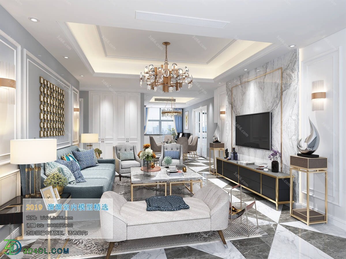 3D66 2019 Livingroom Postmodern style (B032)