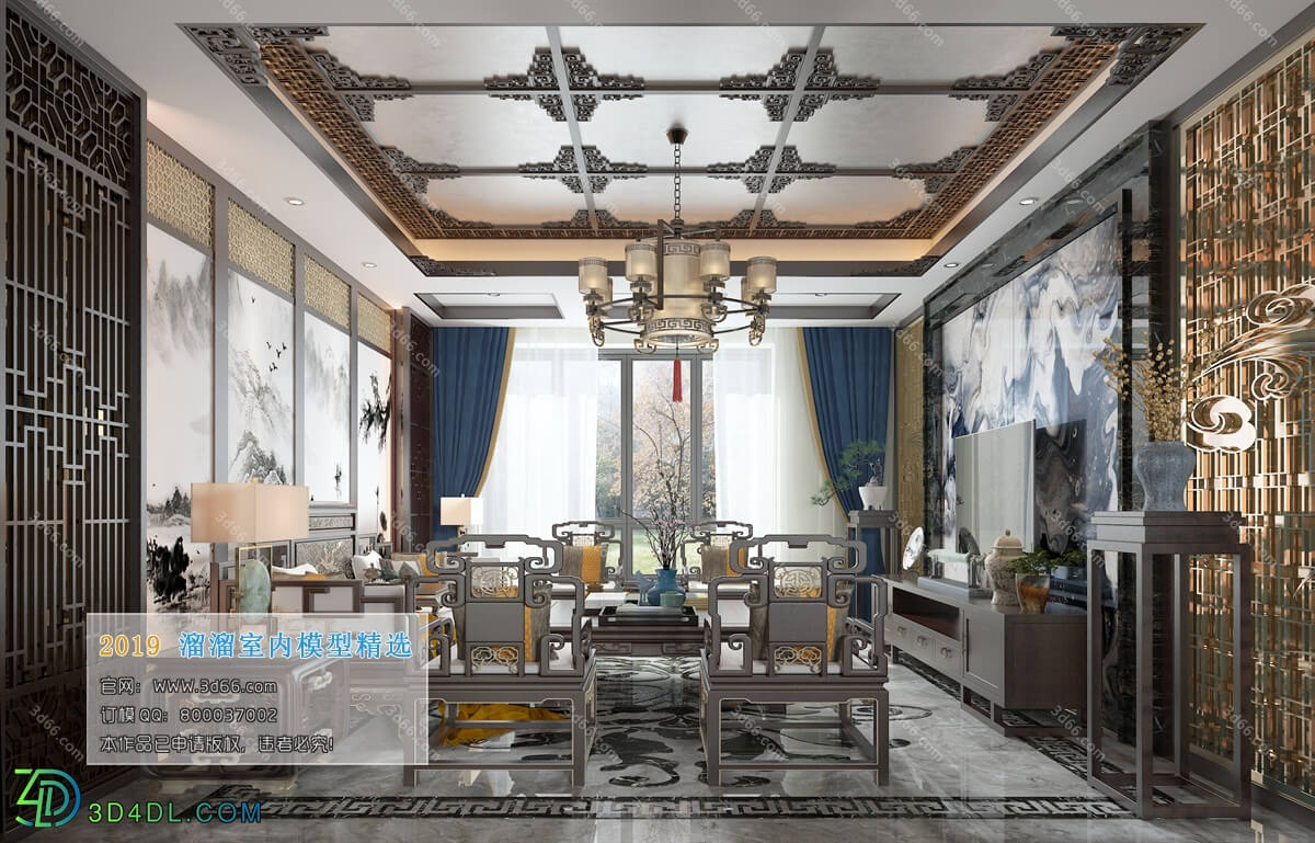 3D66 2019 Livingroom Southeast Asian style (F003)