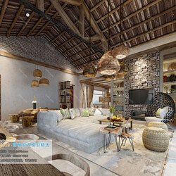 3D66 2019 Livingroom Southeast Asian style (F004) 