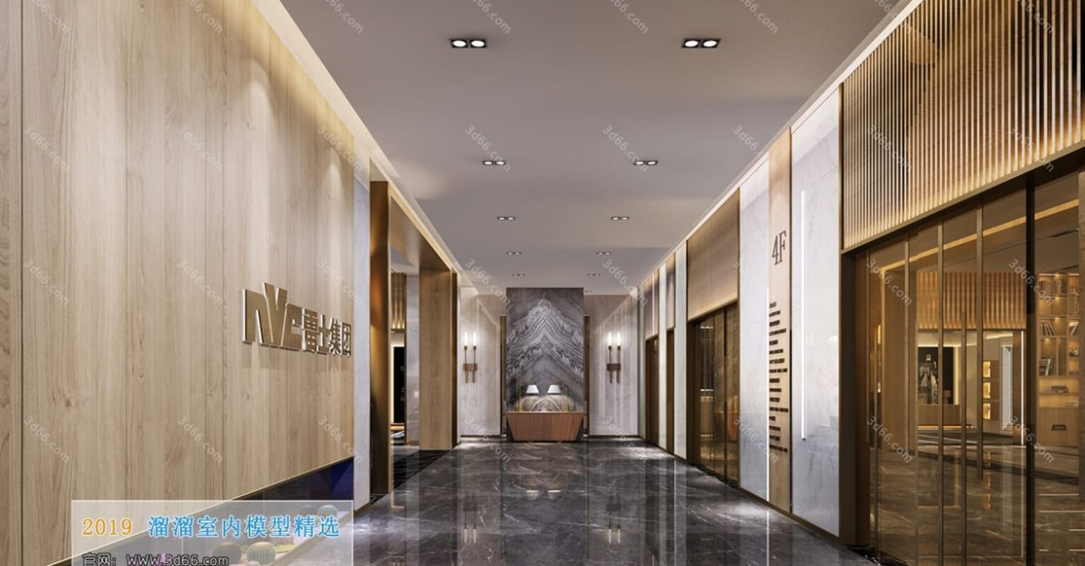 3D66 Elevator Lobby & Aisle Interior 2019 Style (01)