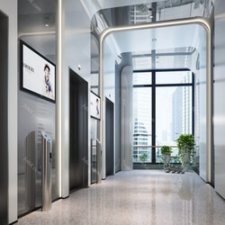 3D66 Elevator Lobby & Aisle Interior 2019 Style (02) 