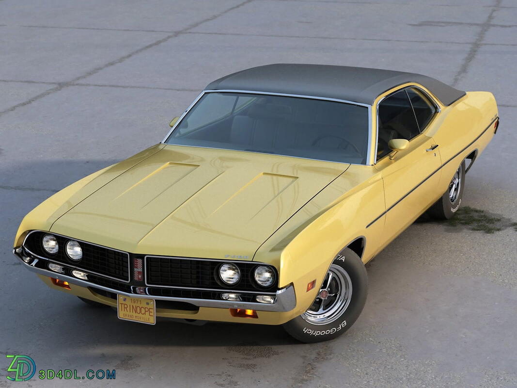 CgTrader American Classics Cars Torino Coupe 1971