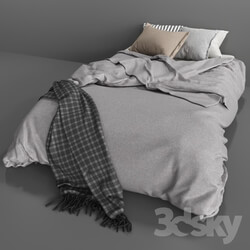 Bed - gray bed 