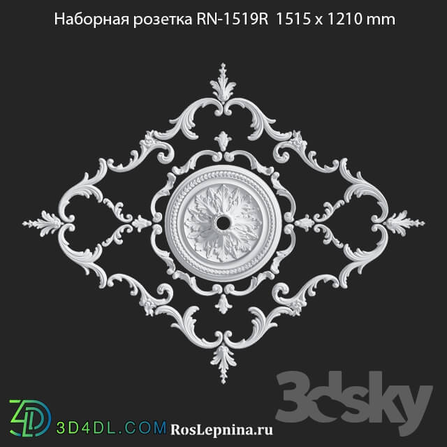 Decorative plaster - RosLepnina Stackable Socket RN-1519R