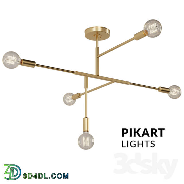 Ceiling light - Chandelier Brass lamp_ art. 4877