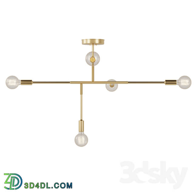 Ceiling light - Chandelier Brass lamp_ art. 4877