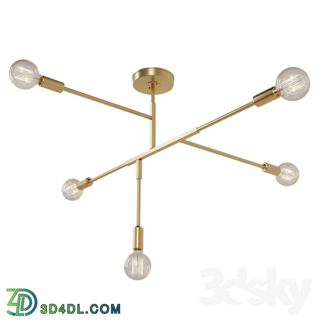 Ceiling light - Chandelier Brass lamp_ art. 4877