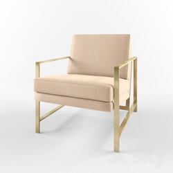 Arm chair - Metal Frame Upholstered Chair_Westelm 