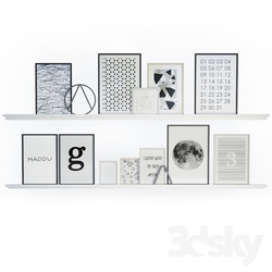 Decorative set - Black and white wall frames 