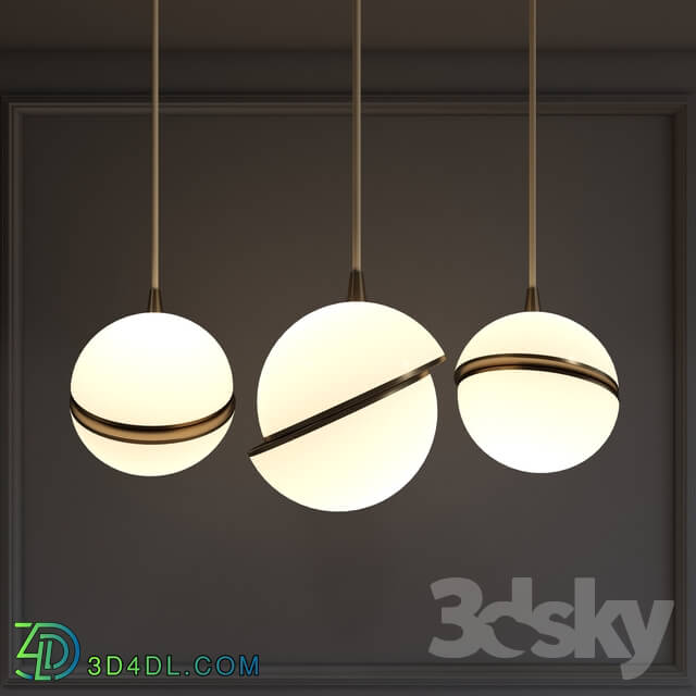 Ceiling light - Suspension Semicircle Whitegold D25-h25