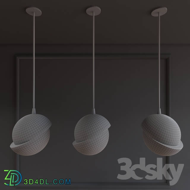 Ceiling light - Suspension Semicircle Whitegold D25-h25