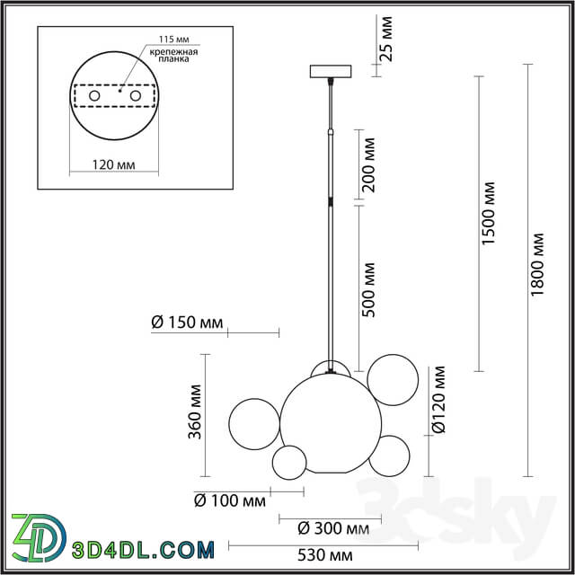 Ceiling light - Odeon Light 4640_12lb Bubbles