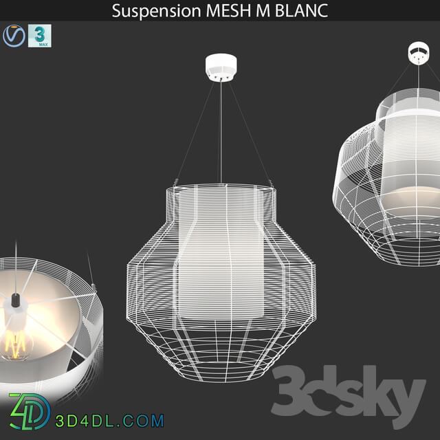 Ceiling light - Suspension MESH M BLANC
