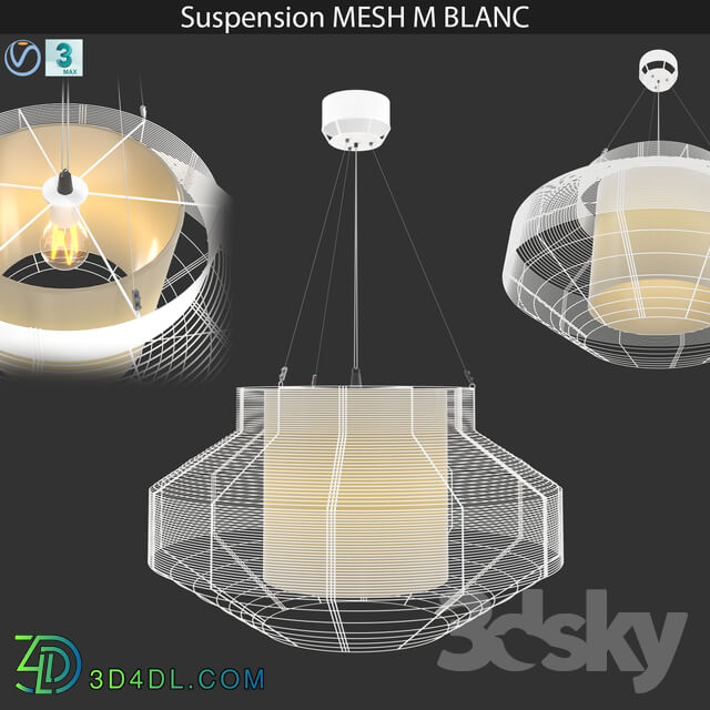 Ceiling light - Suspension MESH L BLANC