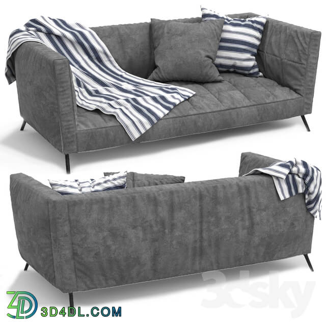 Sofa - Gray leather sofa
