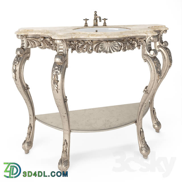 Bathroom furniture - _OM_ Beatrice Romano Home bath console 4 legs