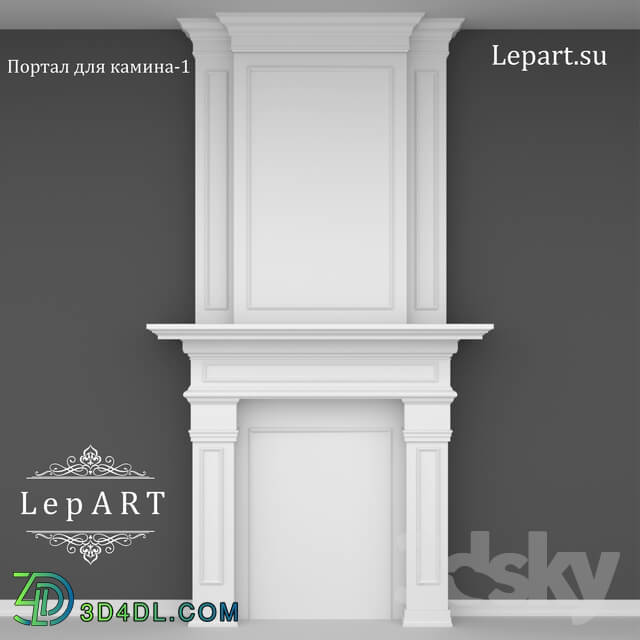 Decorative plaster - Lepart Portal for a fireplace - 1 OM