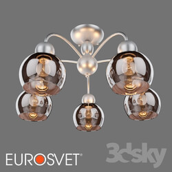 Ceiling light - OM Ceiling chandelier with glass shades Eurosvet 30148_5 silver 