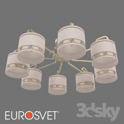 Ceiling light - OM Classic chandelier with lampshades Eurosvet 60086_8 Frangia 