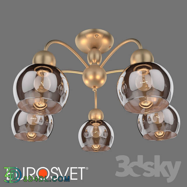 Ceiling light - OM Ceiling chandelier with shades Eurosvet 30148_5 Fabia gold