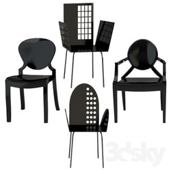 Chair - Black plastic chairs 