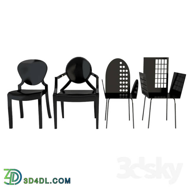 Chair - Black plastic chairs