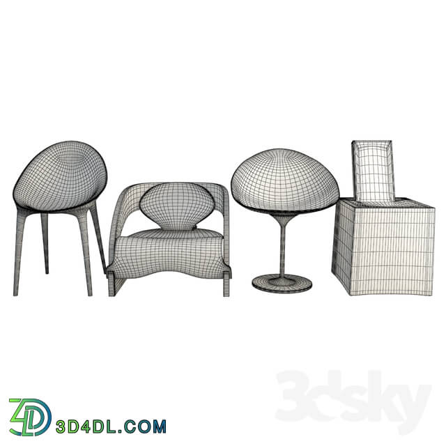 Chair - Black and white plastic chairs