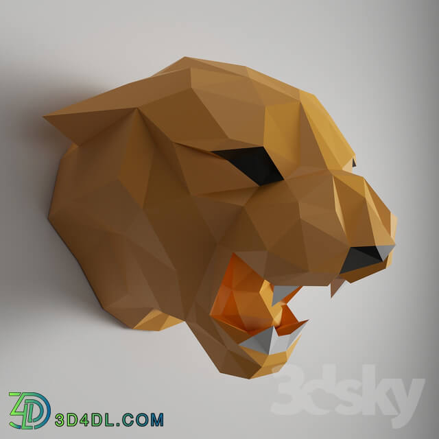Other decorative objects - Tiger head polygonal paper