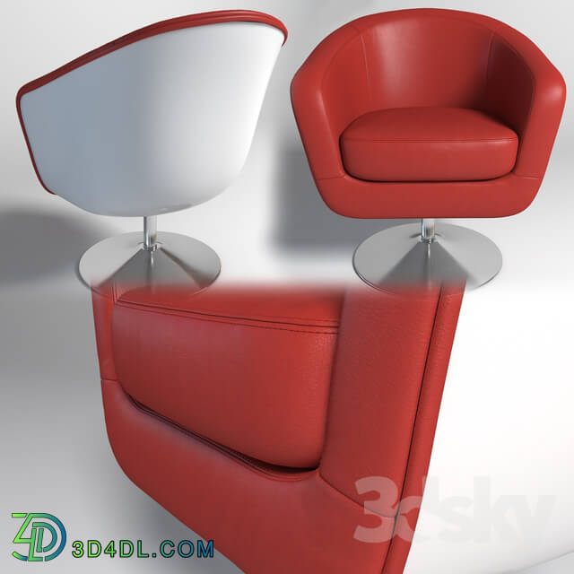 Arm chair - Modern Bonded Leather Chair Red