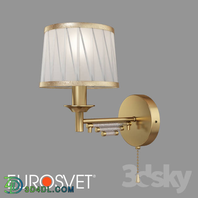 Wall light - OM Wall lamp with lampshade Eurosvet 60081_1 bronze Amalfi