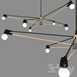 Ceiling light - Pendant lamp Cord Chandelier by Brendan Ravenhill 