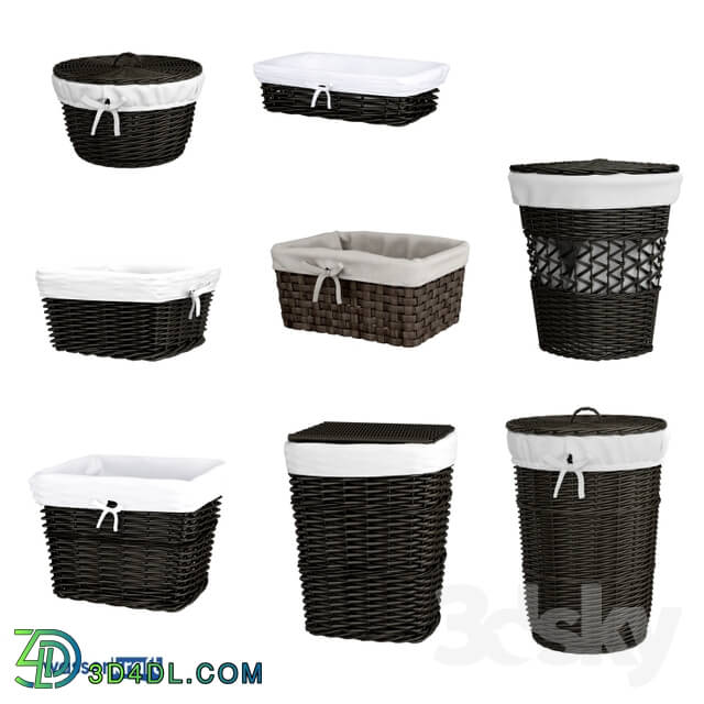 Bathroom accessories - Bathroom baskets_ dark brown_OM