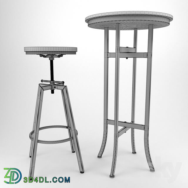 Table Bar stool and table
