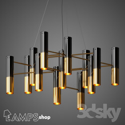 Ceiling light - Chandelier gold and black 