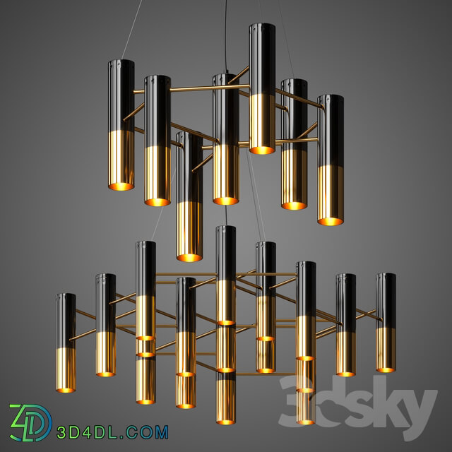 Ceiling light - Chandelier gold and black