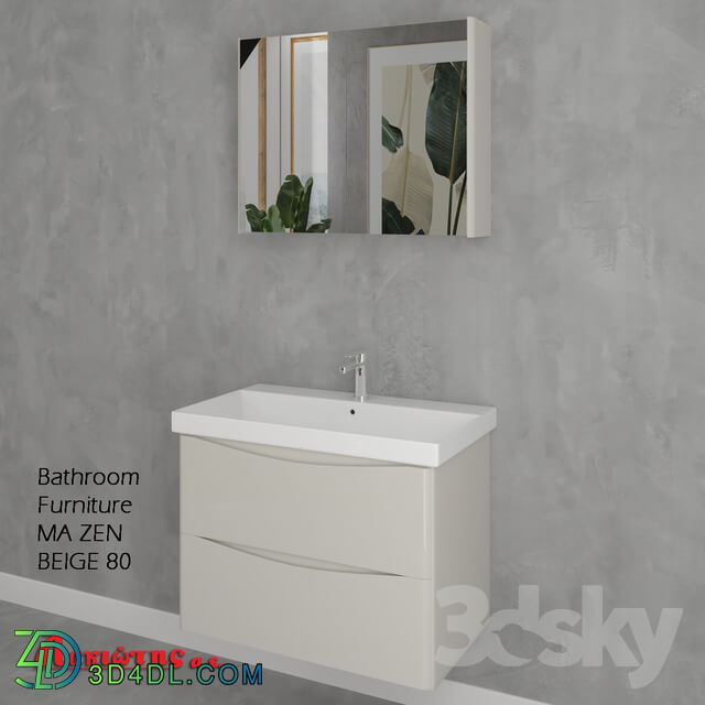 Bathroom furniture - Bathroom Furniture MA ZEN BEIGE 80cm