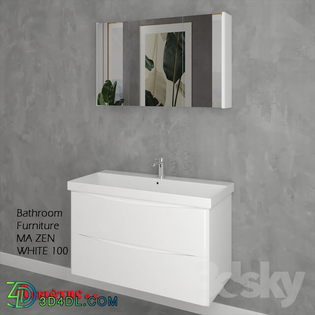 Bathroom furniture - Bathroom Furniture MA ZEN WHITE 100cm