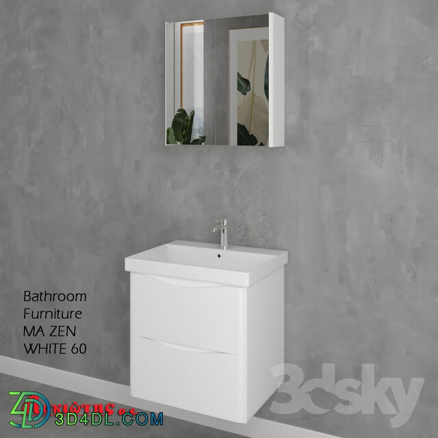 Bathroom furniture - Bathroom Furniture MA ZEN WHITE 60cm