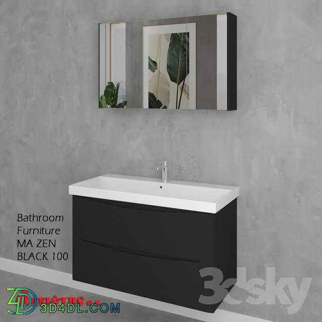 Bathroom furniture - Bathroom Furniture MA ZEN BLACK 100cm
